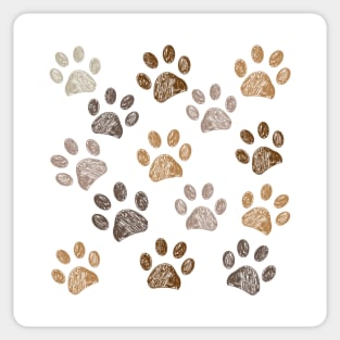 Brown colored paw print Sticker